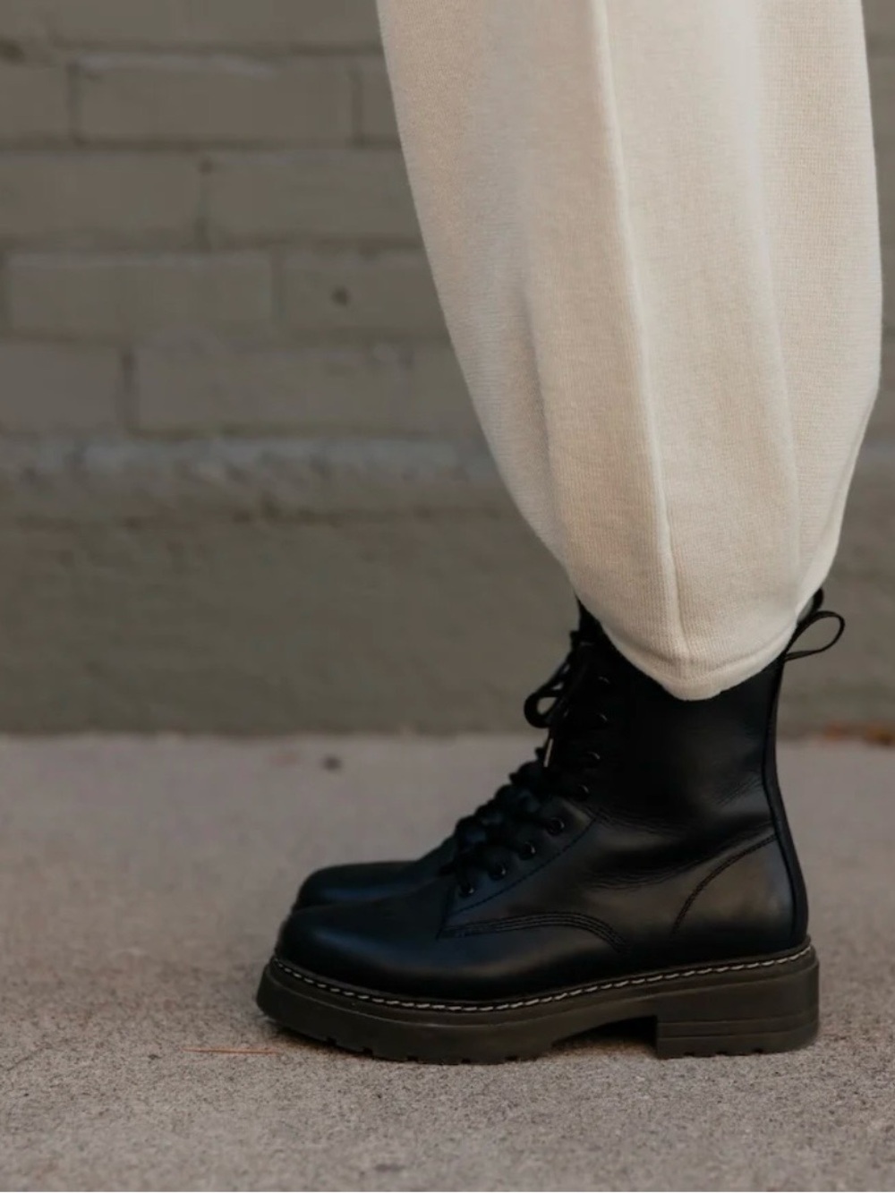 Roolee “Elvis” Platform Lug Combat Style Boots Black Leather NWT Size 38